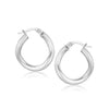 Load image into Gallery viewer, 14k White Gold Italian Twist Hoop Earrings (5/8 inch Diameter)