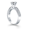 Load image into Gallery viewer, 14k White Gold Triple Row Pave Diamond Engagement Ring