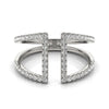 Load image into Gallery viewer, 14k White Gold Open Style Dual Band Ring with Diamonds (1/2 cttw)