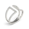 Load image into Gallery viewer, 14k White Gold Open Style Dual Band Ring with Diamonds (1/2 cttw)