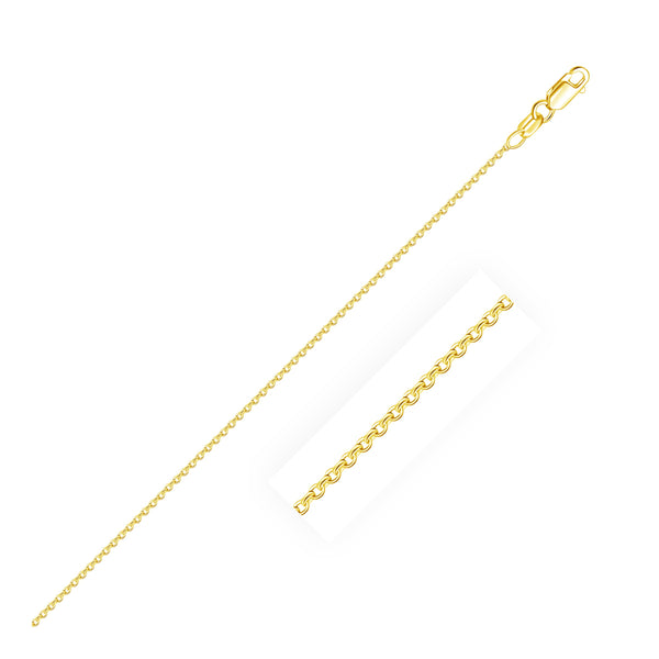 14k Yellow Gold Round Cable Link Chain 0.7mm