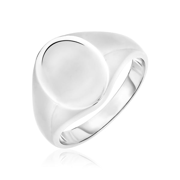 Sterling Silver Polished Oval Crown Ring