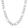 Load image into Gallery viewer, Rhodium Plated 9.0mm Sterling Silver Figaro Style Chain