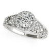 Load image into Gallery viewer, 14k White Gold Diamond Engagement Ring with Baroque Shank Design (1 1/8 cttw)