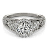 Load image into Gallery viewer, 14k White Gold Diamond Engagement Ring with Baroque Shank Design (1 1/8 cttw)