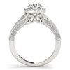 Load image into Gallery viewer, 14k White Gold Diamond Engagement Ring with Baroque Shank Design (1 1/8 cttw)