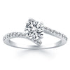 Load image into Gallery viewer, 14k White Gold Open Shank Bypass Diamond Engagement Ring