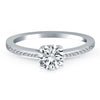 Load image into Gallery viewer, 14k White Gold Channel Set Cathedral Engagement Ring