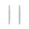 Load image into Gallery viewer, Oval Shape Two Sided Diamond Hoop Earrings in 14k White Gold (2 cttw)