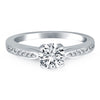 Load image into Gallery viewer, 14k White Gold Cathedral Engagement Ring with Pave Diamonds