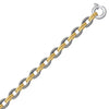 Load image into Gallery viewer, 18k Yellow Gold and Sterling Silver Dual Polished and Cable Style Chain Bracelet