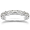 Load image into Gallery viewer, 14k White Gold Triple Multi-Row Micro- Pave Diamond Wedding Ring Band