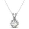 Load image into Gallery viewer, Round Pendant with Split Bail and Diamond Halo in 14k White Gold (3/4 cttw)