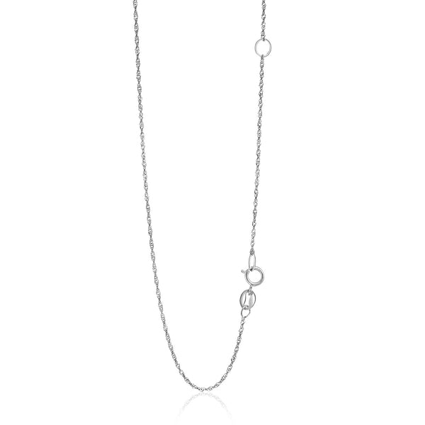 14k White Gold Adjustable Singapore Chain 1.1mm