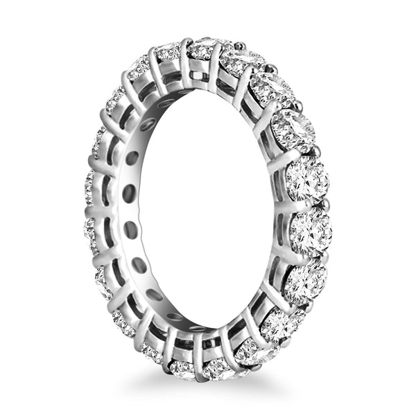 14k White Gold Shared Prong Round Cut Diamond Eternity Ring