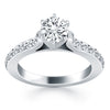 Load image into Gallery viewer, 14k White Gold Curved Shank Engagement Ring with Pave Diamonds