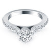 Load image into Gallery viewer, 14k White Gold Curved Shank Engagement Ring with Pave Diamonds