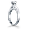 Load image into Gallery viewer, 14k White Gold Classic Wide Band Cathedral Solitaire Engagement Ring