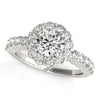 Load image into Gallery viewer, 14k White Gold Round Floral Motif Diamond Engagement Ring (1 5/8 cttw)