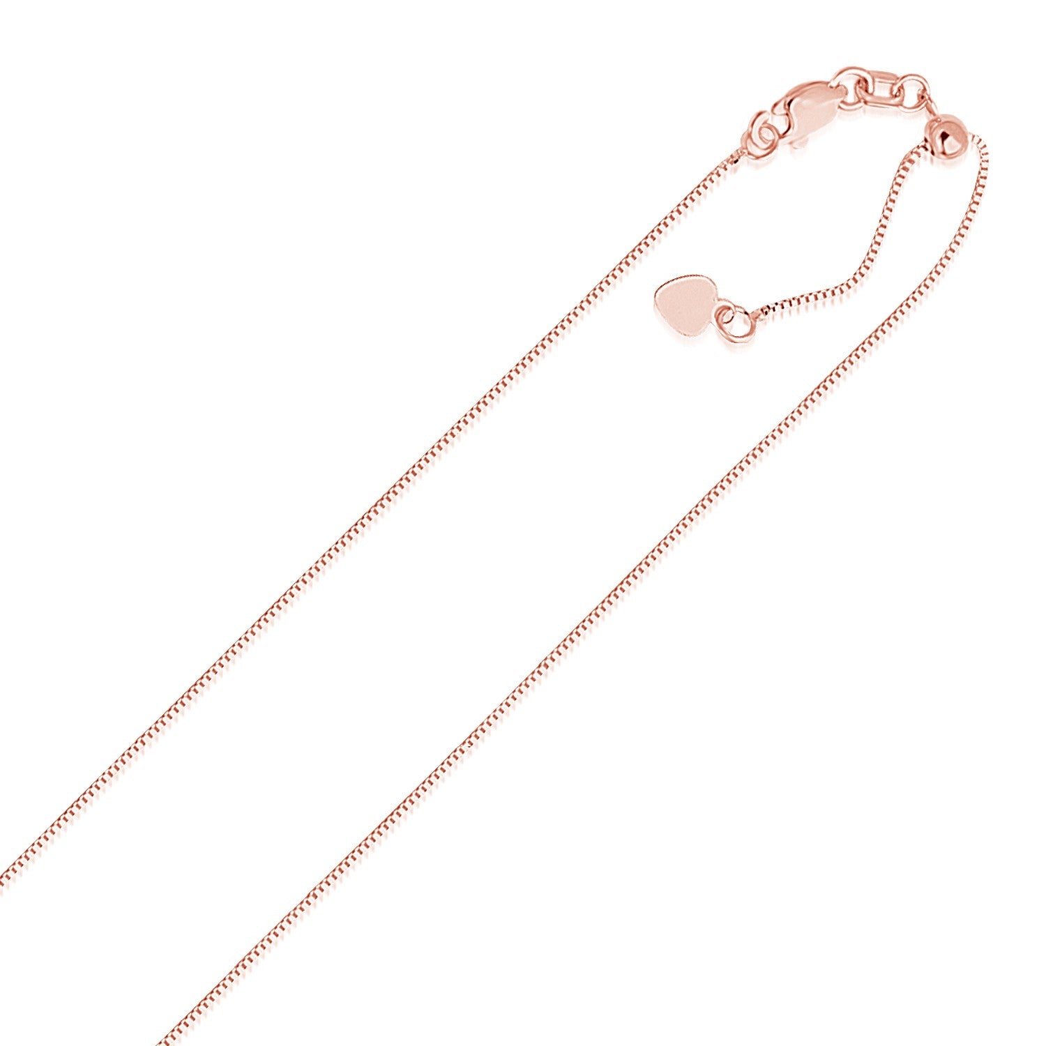 14k Rose Gold Adjustable Box Chain 0.7mm