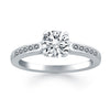 Load image into Gallery viewer, 14k White Gold Diamond Channel Cathedral Engagement Ring