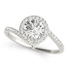 Load image into Gallery viewer, 14k White Gold Halo Design Bypass Round Diamond Engagement Ring (5/8 cttw)