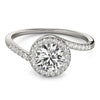 Load image into Gallery viewer, 14k White Gold Halo Design Bypass Round Diamond Engagement Ring (5/8 cttw)