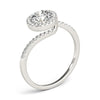 Load image into Gallery viewer, 14k White Gold Halo Design Bypass Round Diamond Engagement Ring (5/8 cttw)