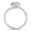 Load image into Gallery viewer, 14k White Gold Halo Design Bypass Round Diamond Engagement Ring (5/8 cttw)