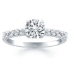 Load image into Gallery viewer, 14k White Gold Shared Prong Diamond Band Accent Engagement Ring