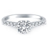 Load image into Gallery viewer, 14k White Gold Shared Prong Diamond Band Accent Engagement Ring