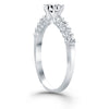 Load image into Gallery viewer, 14k White Gold Shared Prong Diamond Band Accent Engagement Ring