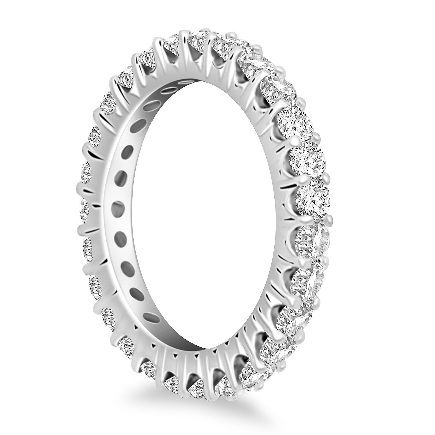 14k White Gold Common Prong Round Diamond Eternity Ring