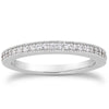 Load image into Gallery viewer, 14k White Gold Pave Diamond Milgrain Wedding Ring Band Set 1/2 Around