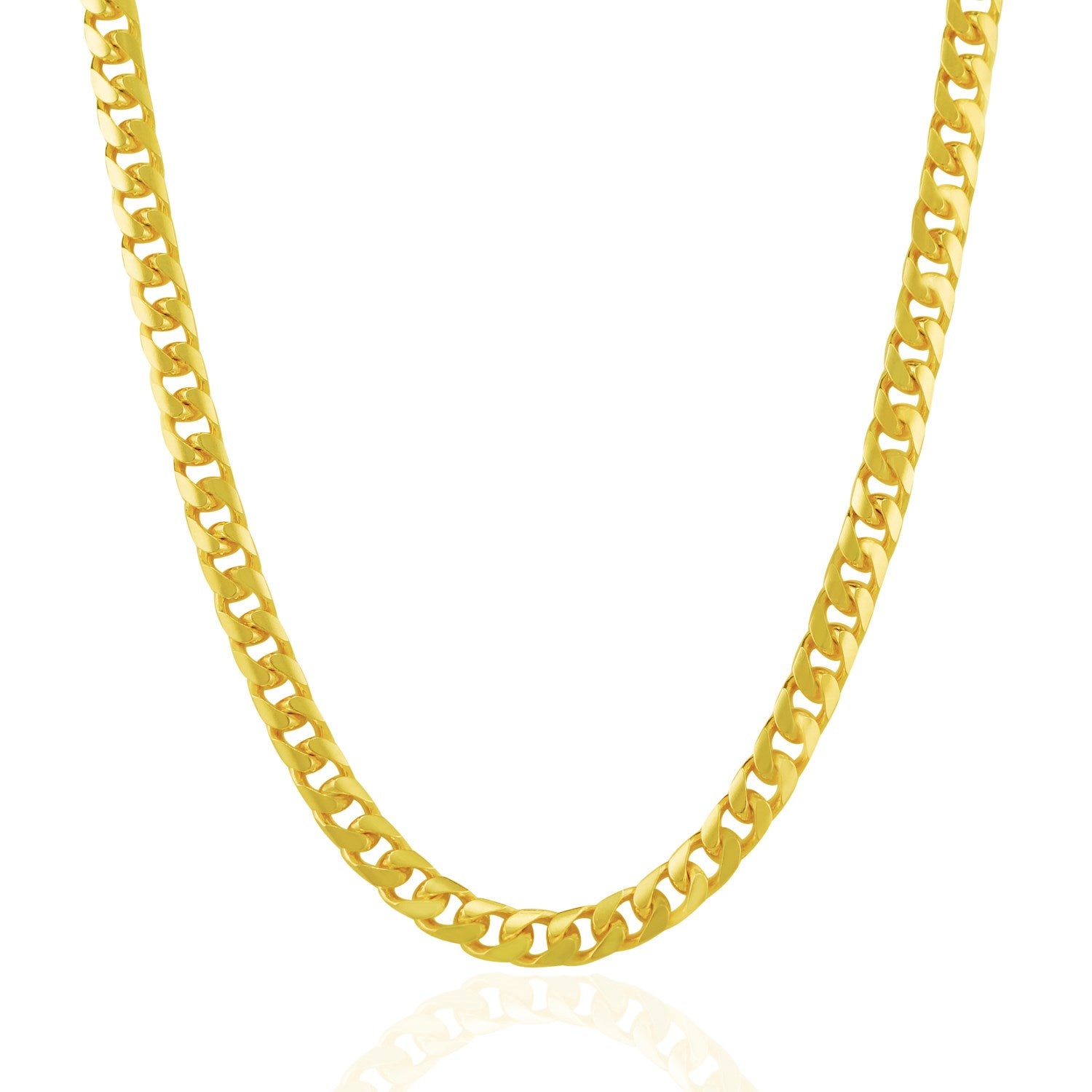 5.8mm 14k Yellow Gold Solid Miami Cuban Chain