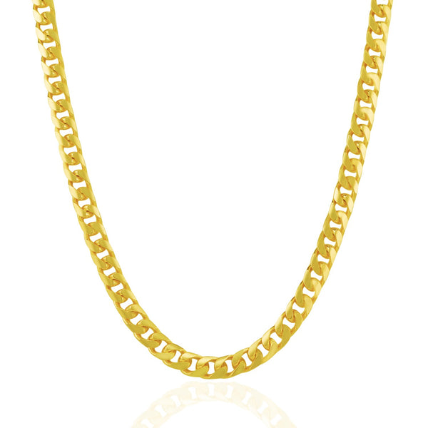 5.8mm 14k Yellow Gold Solid Miami Cuban Chain