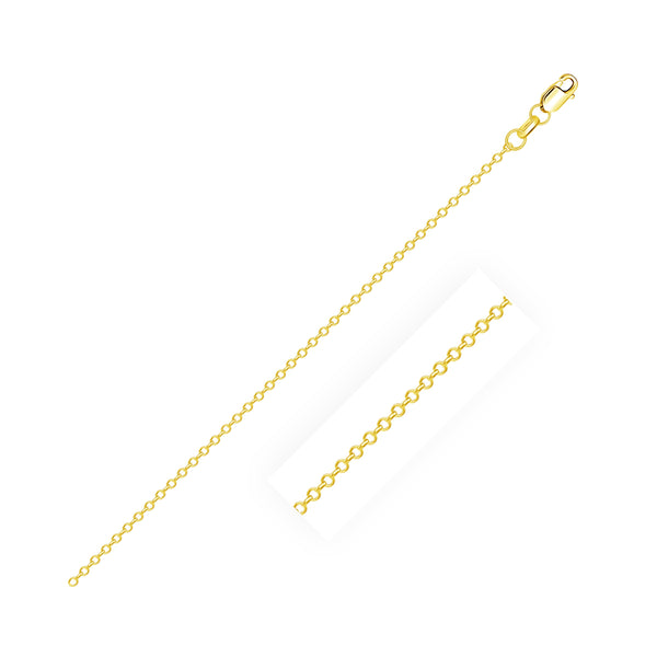 14k Yellow Gold Diamond Cut Cable Link Chain 0.8mm