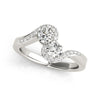 Load image into Gallery viewer, 14k White Gold Curved Band Style Two Diamond Ring (5/8 cttw)