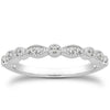 Load image into Gallery viewer, 14k White Gold Vintage Look Fancy Pave Diamond Milgrain Wedding Ring Band