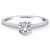 Load image into Gallery viewer, 14k White Gold Engagement Ring with Pave Diamond Band