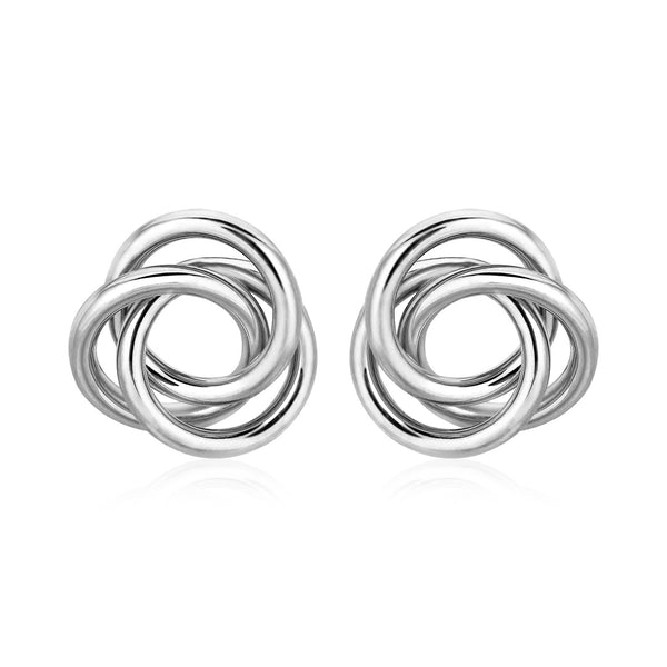 Polished Open Love Knot Earrings in Sterling Silver