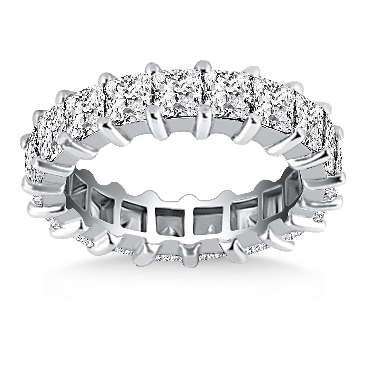 14k White Gold Common Prong Princess Cut Diamond Eternity Ring