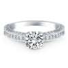 Load image into Gallery viewer, 14k White Gold Diamond Micropave Milgrain Engagement Ring