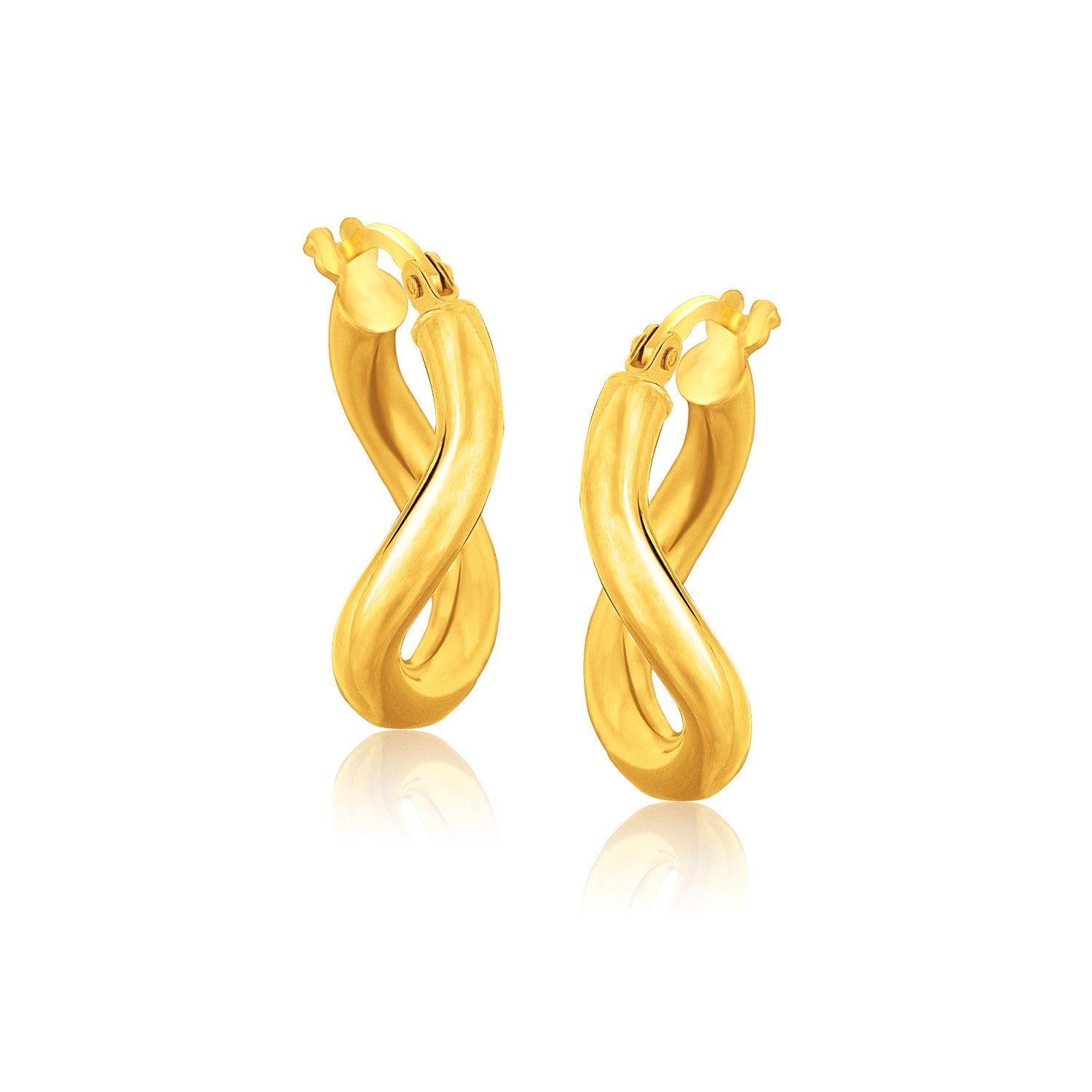 14k Yellow Gold Italian Twist Hoop Earrings (5/8 inch Diameter)