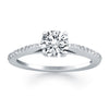 Load image into Gallery viewer, 14k White Gold Micro Prong Diamond Cathedral Engagement Ring