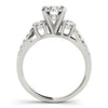 Load image into Gallery viewer, 14k White Gold Split Shank 3 Stone Round Diamond Engagement Ring (2 cttw)