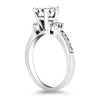 Load image into Gallery viewer, 14k White Gold Three Stone Engagement Ring with Diamond Band