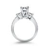 Load image into Gallery viewer, 14k White Gold Three Stone Engagement Ring with Diamond Band