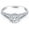 Load image into Gallery viewer, 14k White Gold Diamond Halo Split Shank Engagement Ring