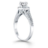 Load image into Gallery viewer, 14k White Gold Diamond Halo Split Shank Engagement Ring